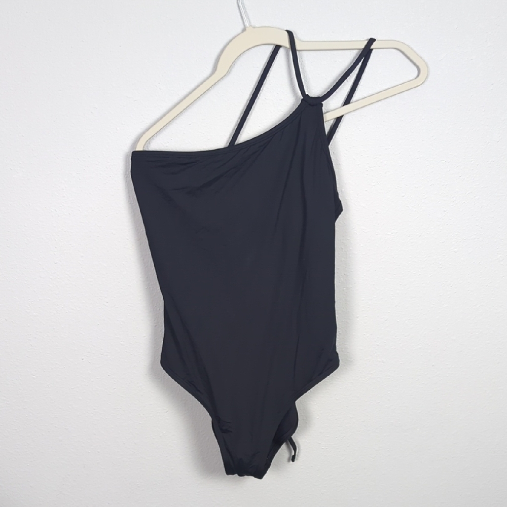 Women's Black One-Shoulder Swimsuit